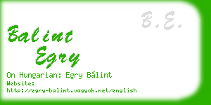 balint egry business card